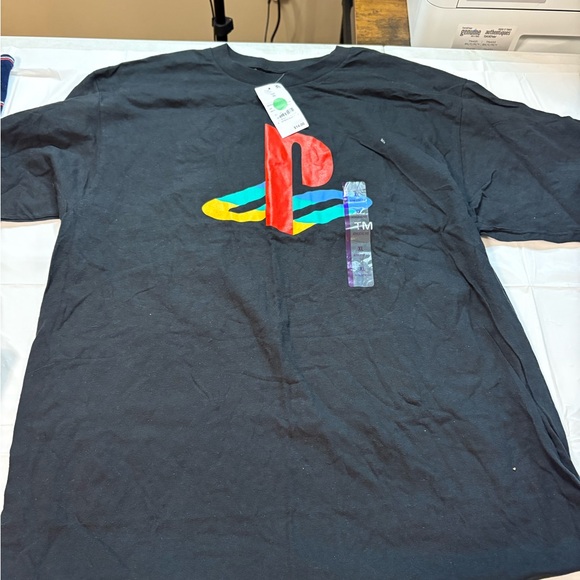 Ripple Junction Black PlayStation Logo T-Shirt - Picture 1 of 2